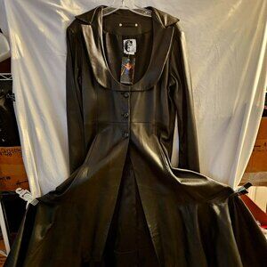 NWT Luxurious Unique Handmade Lambskin Leather Coat L XL